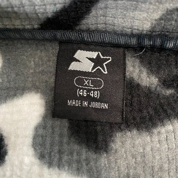 Vintage Starter 1/4 Zip Pullover Black Gray Camo Camouflage Sweater Men's XL - Picture 5 of 10